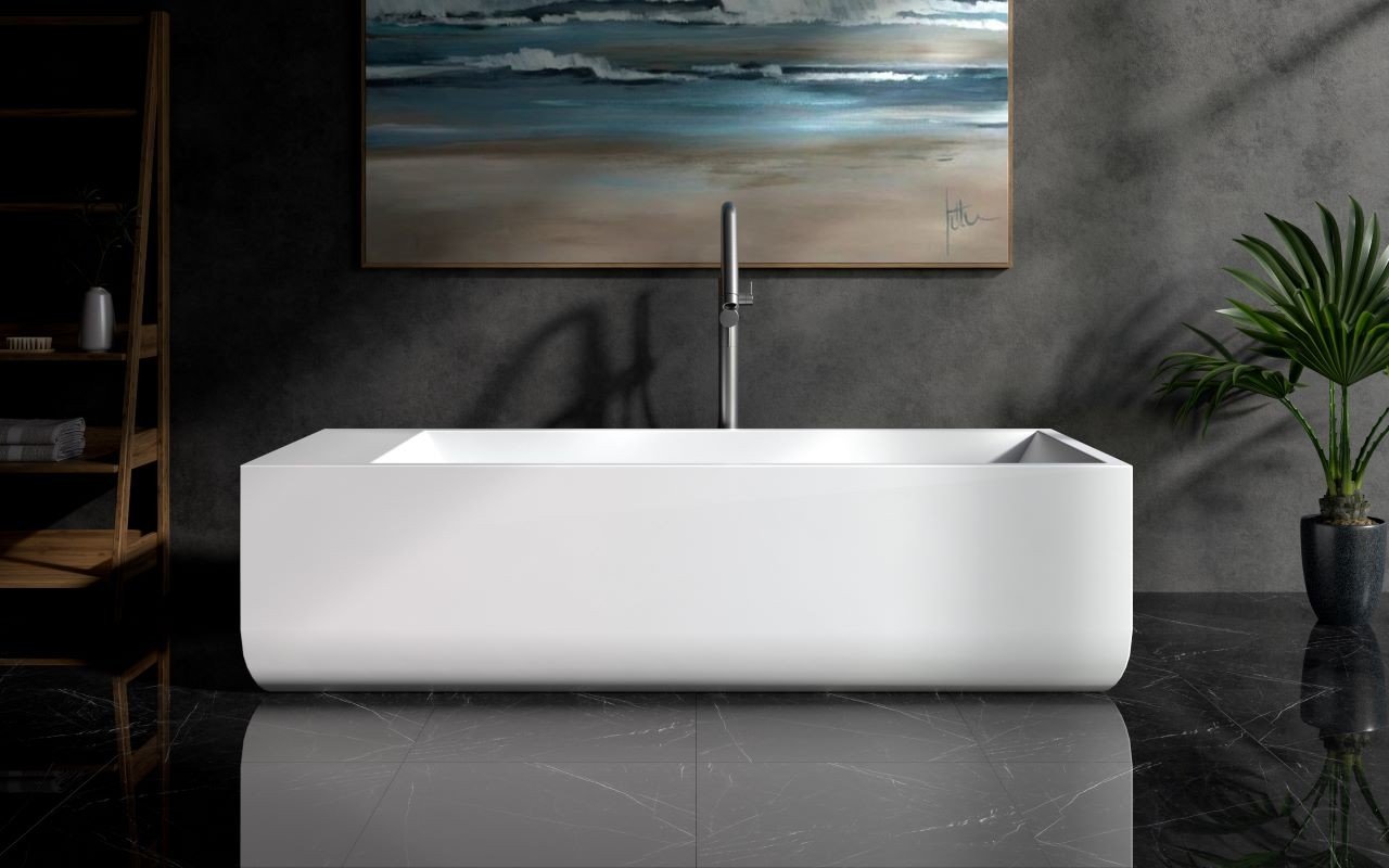 Aquatica Monolith White brīvi stāvoša cietas virsmas vanna picture № 0