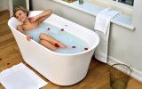 Tulip Wht Freestanding Slipper Solid Surface Bathtub by Aquatica web 0369